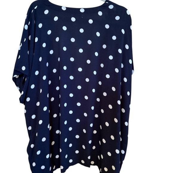 LOFT Navy and White Polka Dot Kimono - Picture 2 of 4